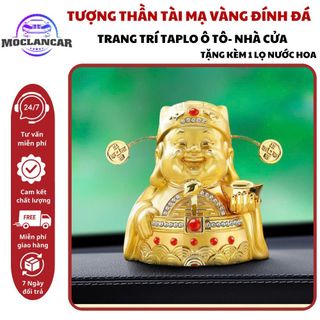 Tượng Thần Tài Mạ Vàng Đính Đá Có Nước Hoa Trang Trí Taplo Ô Tô, Nhà Cửa - Làm Quà Tặng