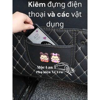 Tấm chắn lưng ghế chống trầy bẩn vào lưng ghế kiêm đựng điện thoại, dễ dàng vệ sinh bằng da siêu bền khaihuyauto