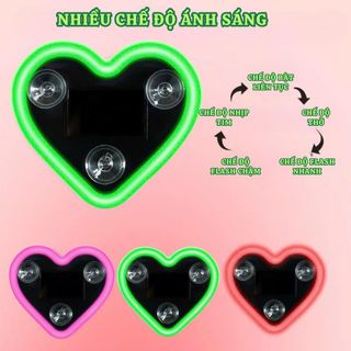 Đèn Led Trang Trí Hình Trái Tim Nhiều Chế Độ Chạy Bằng Năng Lượng Mặt Trời Và Bằng Sạc USB Tặng Kèm Sạc+Núm Hút Khaihuy