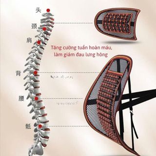 Gối Cổ Hạt Gỗ Lưới , Gối Thoáng Khí Mát Gối Cổ Tử Cung Tựa Đầu Massage Hạt Tựa Đầu Đệm