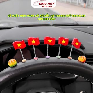 (Giá Tốt)Set Cờ Việt Nam mini lò xo lắc lư trang trí taplo xe hơi & xe máy