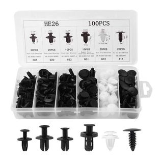 SET 100 Vít Nhựa Ô Tô Chống Rỉ Sét , Chốt Nở Nhựa Tháo Lắp Bảo Dưỡng Dễ Dàng Có Khả Năng Chống Lại Sự Oxy Hóa