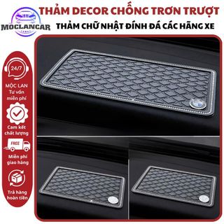 Thảm chống trượt Dùng Trang Trí Taplo Ô Tô Thảm Chữ Nhật Đính Đá - Gắn Logo Các Hãng Xe Siêu Bền