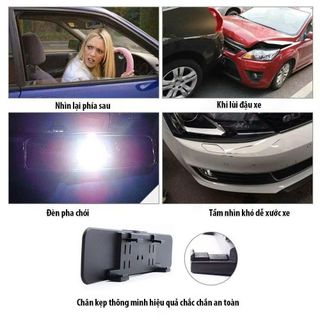 Gương Chiếu Hậu Cầu Lồi Ô Tô Mở Rộng Góc Nhìn Quan Sát Rõ Nét An Toàn Khi Lái Xe Kích Thước 30x7cm