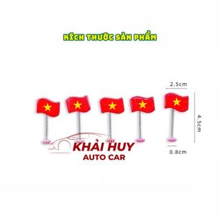 (Giá Tốt)Set Cờ Việt Nam mini lò xo lắc lư trang trí taplo xe hơi & xe máy