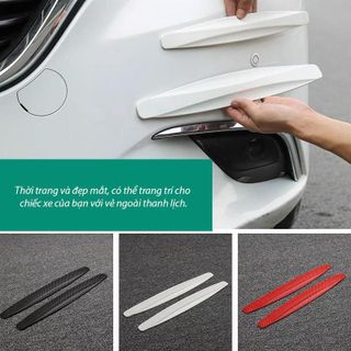 Bộ 2 Miếng Dán Carbon Bảo Vệ Tấm Cản Trước Xe Ô Tô Chống Va Đập Góc Xe khaihuyauto