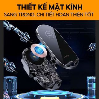 Giá Đỡ Điện Thoại Không Dây C2 Kèm Sạc Điện Thoại Găn Cửa Gió Điều Hoà Xoay 360 Độ Nhỏ Gọn- Tiện Lợi