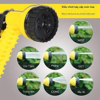 Vòi Xịt Tăng Áp Rửa Xe Tưới Cây Áp Lực Cao - Bộ Vòi 7 Chế Độ Xịt Khác Nhau Có Thể Điều Chỉnh Áp Lực Nước