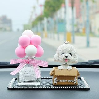 Chú Chó Đính Đá Thông Minh đầu Lắc Lư Ngồi Hộp Giấy Clever Dog - Dễ Thương Đặt Bàn Học Bàn Làm Việc