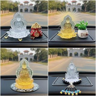Bộ Sưu Tập Tượng Phật Lưu Ly Pha Lê Kết Hợp Vật Phẩm Phong Thủy Mang Lại Bình An