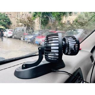 Quạt Đôi Mini 12v Cắm Tẩu Usb Trên Ô Tô - Quạt Siêu Mát Cực Thơm - Văn Phòng Máy Tính Cắm Được