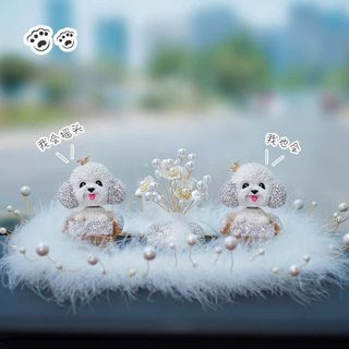 Chú Chó Đính Đá Thông Minh đầu Lắc Lư Ngồi Hộp Giấy Clever Dog - Dễ Thương Đặt Bàn Học Bàn Làm Việc