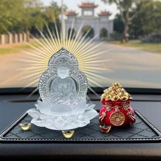 Bộ Sưu Tập Tượng Phật Lưu Ly Pha Lê Kết Hợp Vật Phẩm Phong Thủy Mang Lại Bình An