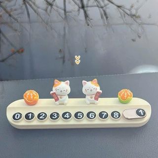 Bảng Số Điện Thoại Ô Tô Để Taplo Hình Mèo Lucky Cat Car - Giải Pháp Khi Dừng Đỗ Xe