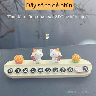 Bảng Số Điện Thoại Ô Tô Để Taplo Hình Mèo Lucky Cat Car - Giải Pháp Khi Dừng Đỗ Xe