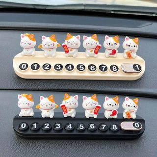 Bảng Số Điện Thoại Ô Tô Để Taplo Hình Mèo Lucky Cat Car - Giải Pháp Khi Dừng Đỗ Xe