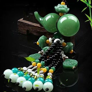 Dây Treo Xe Phong Thủy Khánh Hồ Lô May Mắn Màu Xanh Đậm - Nội Thất Decor Decor Phòng Decor Decor Phòng