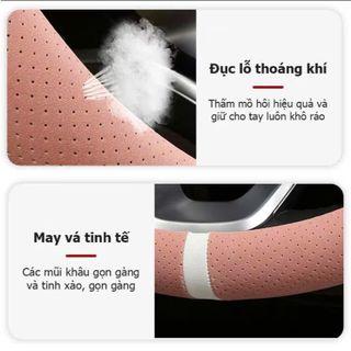 Bọc Vô Lăng Tai Mèo Dễ Thương - Bọc Vô Lăng Vinfast VF3-VF5- VF8-VF9-E34 Dáng Dcut Size 36cm - Otofunmoclan Nội Thất