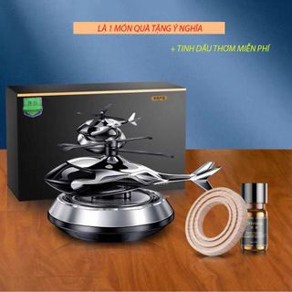 Máy Bay Trang Trí Taplo Xe Hơi Bàn Làm Việc Chạy Bằng Năng Lượng Mặt Trời Có Kèm Tinh Dầu Nước Hoa khaihuyauto