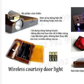Bộ 2 đèn led cảm biến chiếu logo gắn cửa xe ô tô