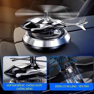 Máy Bay Trang Trí Taplo Xe Hơi Bàn Làm Việc Chạy Bằng Năng Lượng Mặt Trời Có Kèm Tinh Dầu Nước Hoa khaihuyauto