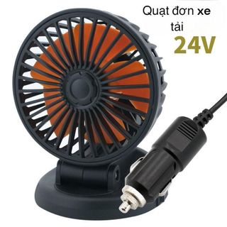 Quạt Đôi Mini Cắm Tẩu Xoay 360 Độ Nhỏ Gọn Để Taplo,Quạt Làm Mát Trên Ô TÔ 24V Dành Cho Xe Tải