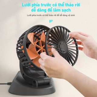 Quạt Đôi Mini Cắm Tẩu Xoay 360 Độ Nhỏ Gọn Để Taplo,Quạt Làm Mát Trên Ô TÔ 24V Dành Cho Xe Tải