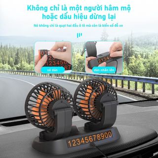 Quạt Đôi Mini Cắm Tẩu Xoay 360 Độ Nhỏ Gọn Để Taplo,Quạt Làm Mát Trên Ô TÔ 24V Dành Cho Xe Tải