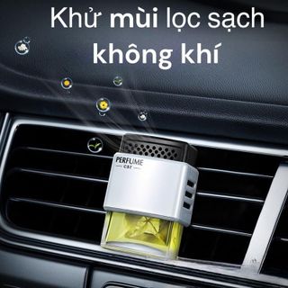 Nước hoa ô tô BUSHINECO cài cửa gió khử mùi xe, hương thơm mát chống say xe Nội Thất Nhựa