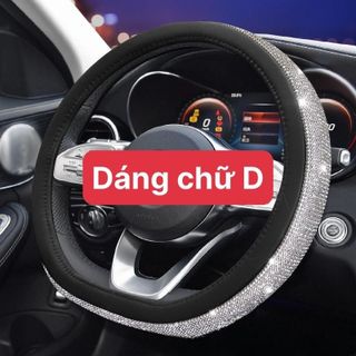 Bọc Vô Lăng VINFAST VF5,VF8,E34 Bọc Đính Đá D CUT Size 36cm Cao Cấp khaihuyauto