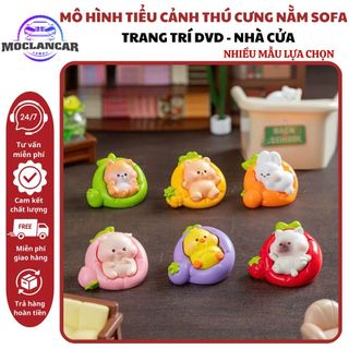 Mô Hình Tiểu Cảnh Thú Cưng Nằm Sofa Trái Cây Trang Trí Sen Đá, Terarium, Hồ Cá, DIY DVD Ô Tô Bàn Học,Bàn Làm Việc