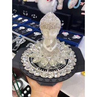 Tượng Phật Tọa Đài Sen Đính Đá Pha Lê Cao Cấp Sang Trọng -Tượng Phật Thích Ca Trang Trí Taplo Ô Tô