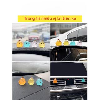 Trang Trí Ô Tô Gà Mini Đội Vương Miện Dạ Quang Phát Sáng Khi Gặp Tối -Trang Trí Tiểu Cảnh Bàn Làm Việc