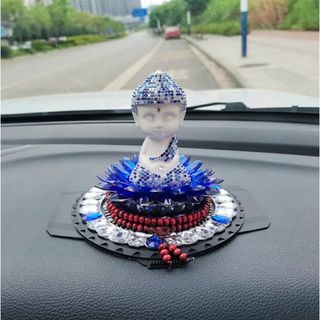 Tượng Phật Tọa Đài Sen Đính Đá Pha Lê Cao Cấp Sang Trọng -Tượng Phật Thích Ca Trang Trí Taplo Ô Tô