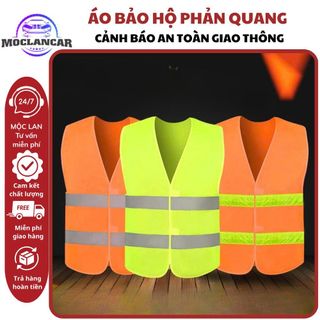 Áo Bảo Hộ Phản Quang Không Tay An Toàn Khi Giao Thông, Bảo Hộ Lao Động Vải Polyester Siêu Nhẹ