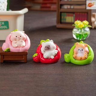 Mô Hình Tiểu Cảnh Thú Cưng Nằm Sofa Trái Cây Trang Trí Sen Đá, Terarium, Hồ Cá, DIY DVD Ô Tô Bàn Học,Bàn Làm Việc