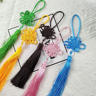 Khánh Treo Gương Ô TÔ Ngọc Bội May Mắn Nhiều Màu.Khánh ngọc bội tua rau may mắn