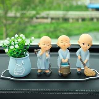 [Giá Rẻ] Bộ Decor Trang Trí Taplo Ô Tô Ban Nhạc Nhà Sư Vui Nhộn , Phụ Kiện Xe Hơi Sáng Tạo, Hoặc Để Bàn Làm Việc Nội Thất