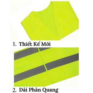 Áo Bảo Hộ Phản Quang Không Tay An Toàn Khi Giao Thông, Bảo Hộ Lao Động Vải Polyester Siêu Nhẹ