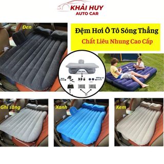 Đệm Hơi Ô Tô Sóng Thẳng (Tặng Kèm Bơm) Chất Liêu Nhung Cao Cấp Loại Dày Dặn Cho Xe 5-7 Chỗ khaihuyauto