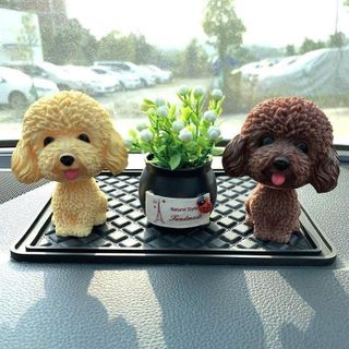 Chú Chó Poodle Thông Minh Lắc Đầu Trang Trí Taplo Ô Tô - Bàn Làm Việc - Bánh Sinh Nhật- Moclanotofun