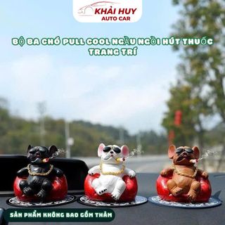 Bộ Ba Chó Pull Ngồi HT Siêu Dễ Thương – Trang Trí Taplo Ô Tô & Nhà Cửa | Khải Huy Auto