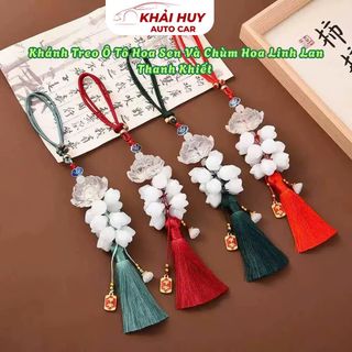 Khánh Treo Ô Tô Hoa Sen Chùm Hoa Linh Lan Thanh Khiết – Khánh Treo Gương Xe Sang Trọng, Trang Trí Phong Cách Á Đông