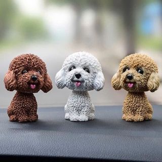 Chú Chó Poodle Thông Minh Lắc Đầu Trang Trí Taplo Ô Tô - Bàn Làm Việc - Bánh Sinh Nhật- Moclanotofun