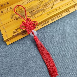 Khánh Treo Gương Ô TÔ Ngọc Bội May Mắn Nhiều Màu.Khánh ngọc bội tua rau may mắn