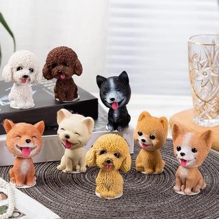 Chú Chó Poodle Thông Minh Lắc Đầu Trang Trí Taplo Ô Tô - Bàn Làm Việc - Bánh Sinh Nhật- Moclanotofun