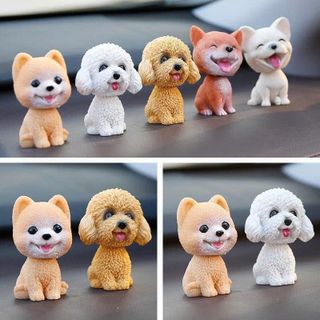 Chú Chó Poodle Thông Minh Lắc Đầu Trang Trí Taplo Ô Tô - Bàn Làm Việc - Bánh Sinh Nhật- Moclanotofun