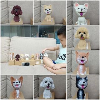 Chú Chó Poodle Thông Minh Lắc Đầu Trang Trí Taplo Ô Tô - Bàn Làm Việc - Bánh Sinh Nhật- Moclanotofun