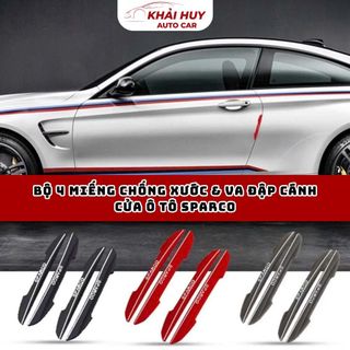Bộ 4 Miếng Dán Chống Xước Chống Va Đập Bảo Vệ Cánh Cửa Sparco Cho Xe Hơi An Toàn