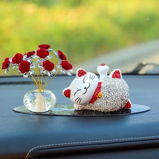 (Decor) Lọ Hoa Hồng Pha Lê Trang Trí Taplo Xe Ô Tô, Bàn Làm Việc Văn Phòng Sang Trọng & Tinh Tế
